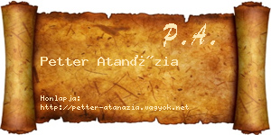 Petter Atanázia névjegykártya
